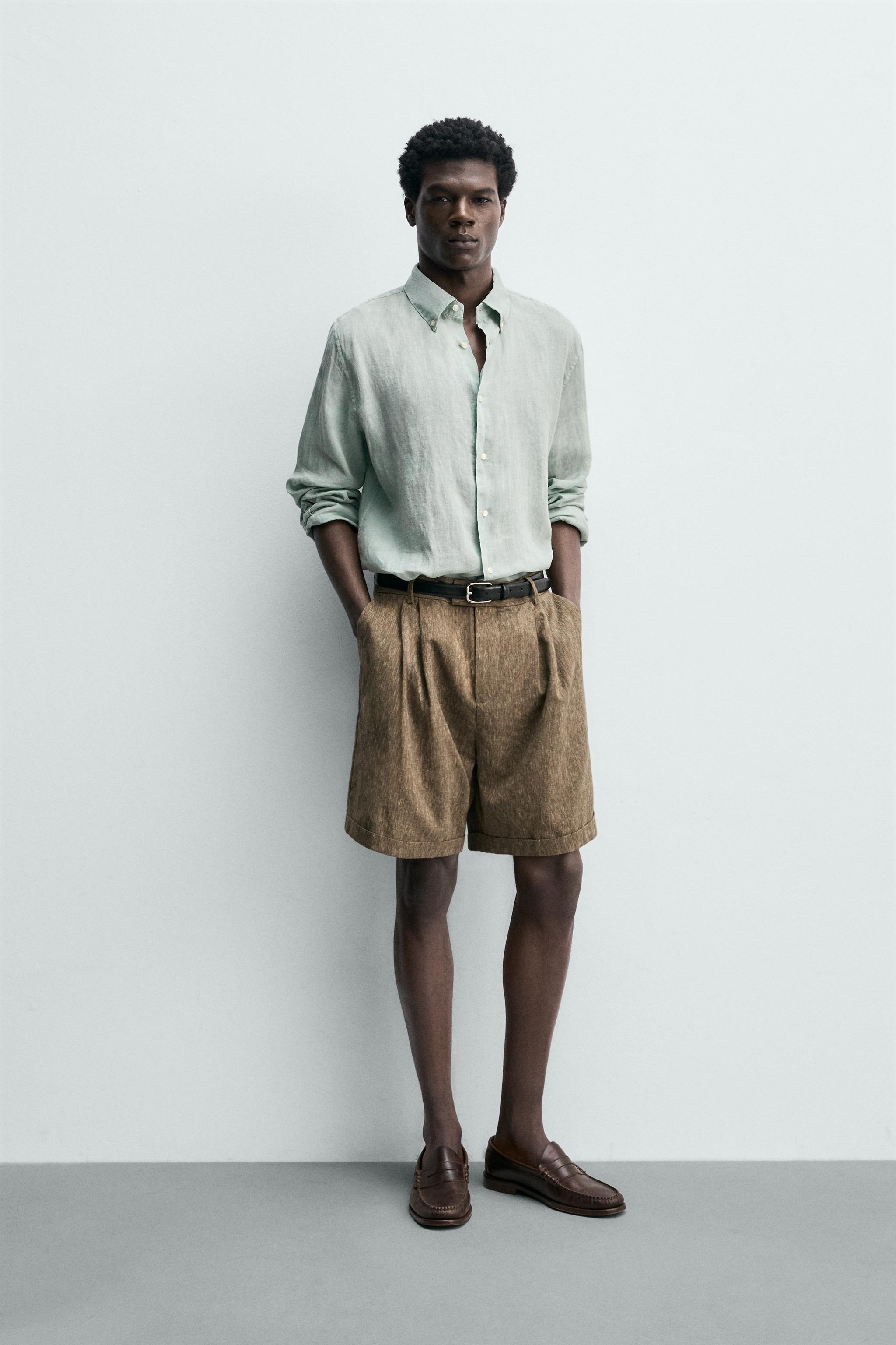 REGULAR FIT 100% LINEN SHIRT